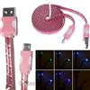 MAXY CAVO DATI E RICARICA LED-LACE LUMINOSO CORDINO MICROUSB PINK BULK PER SMARTPHONE