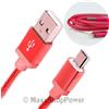 MAXY CAVO DATI E RICARICA MICROUSB 1 METRO METALLICO RED PER SMARTPHONE
