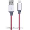 MAXY CAVO DATI E RICARICA USB TO 8-PIN 1 METRO METALLICO RED PER IPHONE 5 6 7 8 PLUS X XR XS