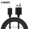 MAXY CAVO DATI E RICARICA USB TO APPLE 8 PIN CONNECTOR 3 METRI BLACK BULK PER IPHONE E IPAD