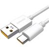 OPPO CAVO DATI E RICARICA Type C ORIGINALE SUPERVOOC RICARICA RAPIDA 100CM D301 WHITE BULK PER SMARPTPHONE
