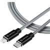 TACTICAL CAVO DATI E RICARICA USB-C TO LIGHTNING MFI 20W ROPE KEVLAR 0.3M GREY PER IPHONE IPAD