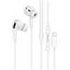 HOCO AURICOLARE STEREO LIGHTNING IN-EAR IOS WHITE PER IPHONE XR 11 12 13 14 MAX PRO