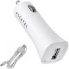 ALCATEL CARICABATTERIE ORIGINALE AUTO USB CC40 5W+ CAVO MICROUSB WHITE PER CELLULARI