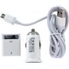 LDNIO CARICABATTERIE ORIGINALE DL-213 DA AUTO USB + CAVO MICROUSB + ADAPT APPLE 30 PIN WHITE PER CELLULARI