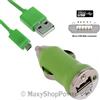 MAXY CARICABATTERIE PER AUTO DA ACCENDISIGARI USB + CAVO MICROUSB UNIVERSALE 5W 1A GREEN BULK