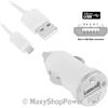 MAXY CARICABATTERIE PER AUTO DA ACCENDISIGARI USB + CAVO MICROUSB UNIVERSALE 5W 1A WHITE BULK