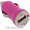 MAXY CARICABATTERIE PER AUTO DA ACCENDISIGARI USB UNIVERSALE 5W 1A MAGENTA BULK PER CELLULARI