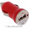 MAXY CARICABATTERIE PER AUTO DA ACCENDISIGARI USB UNIVERSALE 5W 1A RED BULK PER CELLULARI