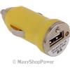 MAXY CARICABATTERIE PER AUTO DA ACCENDISIGARI USB UNIVERSALE 5W 1A YELLOW BULK PER CELLULARI