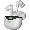 BLUE STAR AURICOLARE BLUETOOTH 5.4 TWS T60 LCD STEREO IN-EAR WHITE PER SMARTPHONE