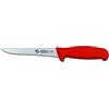 Sanelli Ambrogio S307.014R Ambrogio Sanelli-Supra Coltello Disosso Manico Ergonomico in Polipropilene, Colore: Rosso. Lama: Stretta, in Acciao Nitro-B Inox all'azoto. Cm: 14, Stainless Steel