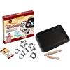 Guardini 15683, Scatola Regalo-Biscotti, 1 Teglia Rettangolare 26x37cm+1 mattarello+6 tagliabiscotti+1penna decoratrice+1 ricettario, Stampo Acciaio, nero