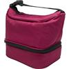 Nerthus FIH 1497 lunch bag termica tipo borsa nera doppio scomparto interno isolante con manico ideale per lavoro ufficio