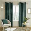 Catherine Lansfield Ideal Textiles - Tende con occhielli, in velluto, 228 x 228 cm, colore: Verde foresta