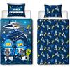 Character World LEGO® City - Set copripiumino singolo per bambini, con licenza ufficiale, reversibile, 2 lati, con federa coordinata, design LEGO® in policotone
