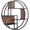 Bizzotto Mensola libreria rotonda 3 ripiani legno e acciaio 3P Walton D80 Bizzotto