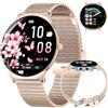 LIGE Smart Watch da Donna Bluetooth Chiamate per Android iOS Smartwatch Donna 100+ Sport 1.43" AMOLED Always-on Display Smartwatch Oro Rosa Contapassi, Calorie, Musica