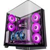 MARS GAMING MC-INFINIO, Case Gaming ATX, Vetro Temperato Curvato Senza Cornice, 2x Ventole ARGB 120mm, Montaggio Verticale GPU, Supporto Raffreddamento a Liquido fino a 360mm, USB-C, Nero