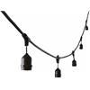 Wisdom Catena di luci pendente 10 metri per 10 lampadine E27 IP54 Nera Wisdom