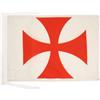 AZ FLAG BANDIERA TEMPLARI ORDINE DEL TEMPIO 45x30cm - BANDIERINA GONFALONE BAUSSANT 30 x 45 cm cordicelle - AZ FLAG