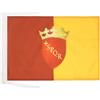 AZ FLAG BANDIERA CITTÀ DI ROMA CON STEMMA 45x30cm - BANDIERINA ROMANA CON BLASONE 30 x 45 cm cordicelle - AZ FLAG