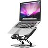 GRIFEMA Supporto PC Portatile, GRIFEMA GB1050 Laptop Stand Ergonomico con Base Girevole a 360°, Altezza Regolabile e Design Pieghevole, Compatibile con Portatili e Tablet da 11-17, Nero
