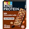 BE-KIND Protein Barretta Proteica al Cioccolato al Latte, Caffè e Arachidi, Snack Proteico senza Glutine, 12 gr di Proteine, Confezione da 12 Barrette