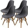 SHENGYIJING Set di 2/4/6, Stile Shell Sedia da Pranzo Mid Century Moderna Sedia Sipcover, Sedie da Pranzo coprisedili (Grigio,4 Pieces)