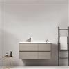 MedaHome Mobile bagno sospeso 100 cm Beige Lavabo a Sinistra in Ceramica Senza Specchio - Fiji Wood