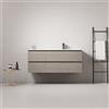 MedaHome Mobile bagno sospeso 120 cm Beige Lavabo a Destra in Ceramica Senza Specchio - Fiji Wood