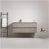 MedaHome Mobile bagno sospeso 120 cm Beige Lavabo a Sinistra in Ceramica Senza Specchio - Fiji Wood