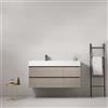 MedaHome Mobile bagno sospeso 120 cm Beige Lavabo a Sinistra in Resina Senza Specchio - Fiji Wood