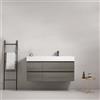 MedaHome Mobile bagno sospeso 120 cm Grey Lavabo a Destra in Resina Senza Specchio - Fiji Wood