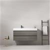 MedaHome Mobile bagno sospeso 120 cm Grey Lavabo a Sinistra in Resina Senza Specchio - Fiji Wood