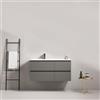MedaHome Mobile bagno sospeso 100 cm Grigio Londra Lavabo a Sinistra in Ceramica Senza Specchio - Fiji Paint