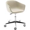 BBB ITALIA poltrona con ruote LUCREZIA base 5 razze e alzata a gas - LU5R-B