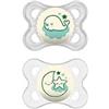 BAMED BABY ITALIA Srl Mam Succhietto Night 2-6 mesi Silicone Doppio Neutro
