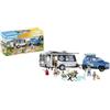 PLAYMOBIL Family Fun 71423 Roulotte con Auto, Camping, Divertimento Campeggio Versatile nella Natura, Una Vacanza in Famiglia Attraverso Tutto Il Paese, Giocattolo per Bambini dai 4 Anni in su