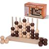 ZLLkeji Gioco Forza 4 in Legno Gioco da Tavolo Bambini 3 4 5 6 7 8 9 10 Anni Gioco Educativo Strategico per Bambini e Studenti Giocattoli Regalo per la Famiglia