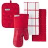 KitchenAid Trapunta Cipolla KT Om PH Set di Asciugamani da Cucina, Guanto da Forno e presina, Cotone e Poliestere, Rosso Passione