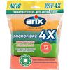 Arix | 48 Microfibre Multiuso con Antibatterico 30x30 cm, Panni in Microfibra per Pulizia, Potere Extra-Pulente, Adatta a Tutte le Superfici, Panno Multifunzionale Riutilizzabile - 12 Confezioni