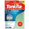 Tonkita | X-Large Telo per ASSE da Stiro 155x56 cm, Copri ASSE in Cotone Riciclato e Spugna con Clip Ferma Corda, per Assi da Stiro Fino a 147x48 cm, Extra Large Made in Italy, Confezione da 5 Pezzi