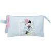 Disney Joumma Disney - Astuccio a 3 scomparti, motivo: Minnie Happy, blu, 22 x 12 x 5 cm, in poliestere, blu, Talla única, Blu, taglia unica, Astuccio triplo