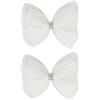 FSSTUD 2 fermagli per capelli con perle bianche con strass e fiocco a farfalla, forcine per capelli da matrimonio per bambini, fermagli per capelli per adolescenti e bambini, colore bianco 1