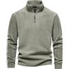 PADOLA Pullover Felpa in Pile da Uomo Maglione Invernale da Uomo con Cerniera a 1/4 Felpa Senza Cappuccio con Manica Lunga Dolcevita Maglione Lavoro Cardigan(Verde,M)