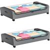 lomonmen 2 Pezzi Contenitori Sottoletto,Contenitore Sottoletto con Ruote,Cassetti Sotto Letto con Telaio in Metallo e Rotelle con Ratazione a 360°