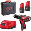 Milwaukee Trapano Avvitatore a Batteria Milwaukee M12BDD-152C 2x 12 V / 1,5 Ah Li-Ion, 1 Pezzo, 4933451460