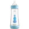 Chicco Perfect 5 Biberon Anticolica, Bimbo, 300 ml, Silicone, 3 Fori, Azzurro