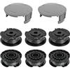 Flaveano Bobina per Decespugliatore Bosch EasyGrassCut Tagliabordi, 6 Bobine e 2 Coperchi, Filo Tagliaerba